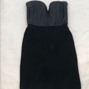 Alice + Olivia Black leather corset dress